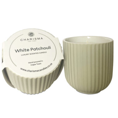 Ribbed Ceramic Candle Collection - White Patchouli