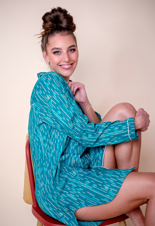 Sleepshirt | Jade with Fleck | 100% Indian Cotton