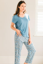 Load image into Gallery viewer, Blissful Blues - Daisy Printed Pant and Blue Rayon Knit Top
