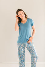 Load image into Gallery viewer, Blissful Blues - Daisy Printed Pant and Blue Rayon Knit Top
