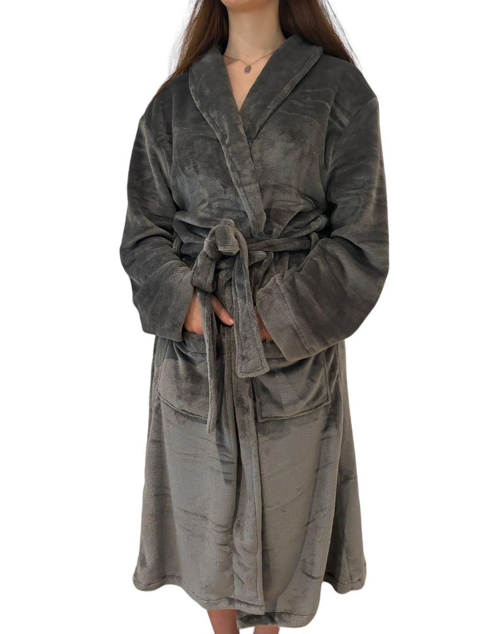 Charcoal - Plush Fleece Gown