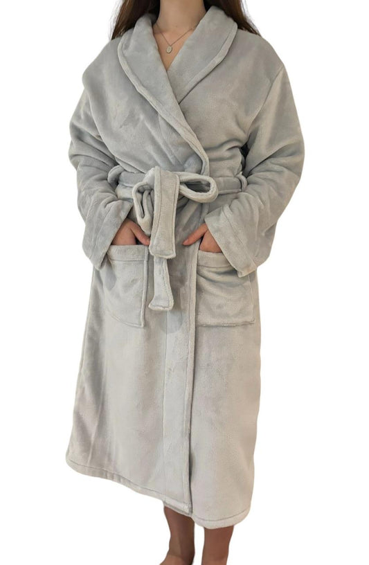 Plush Fleece Gown | Dove Grey