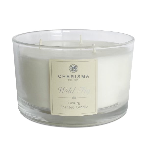 Glass Luxury Scented 3 Wick Candle Wild Fig